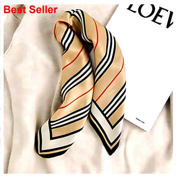 100% Mulberry Silk Scarf, 21x21 Square, Versatile Fashion Accessory - Picture 4 of 7